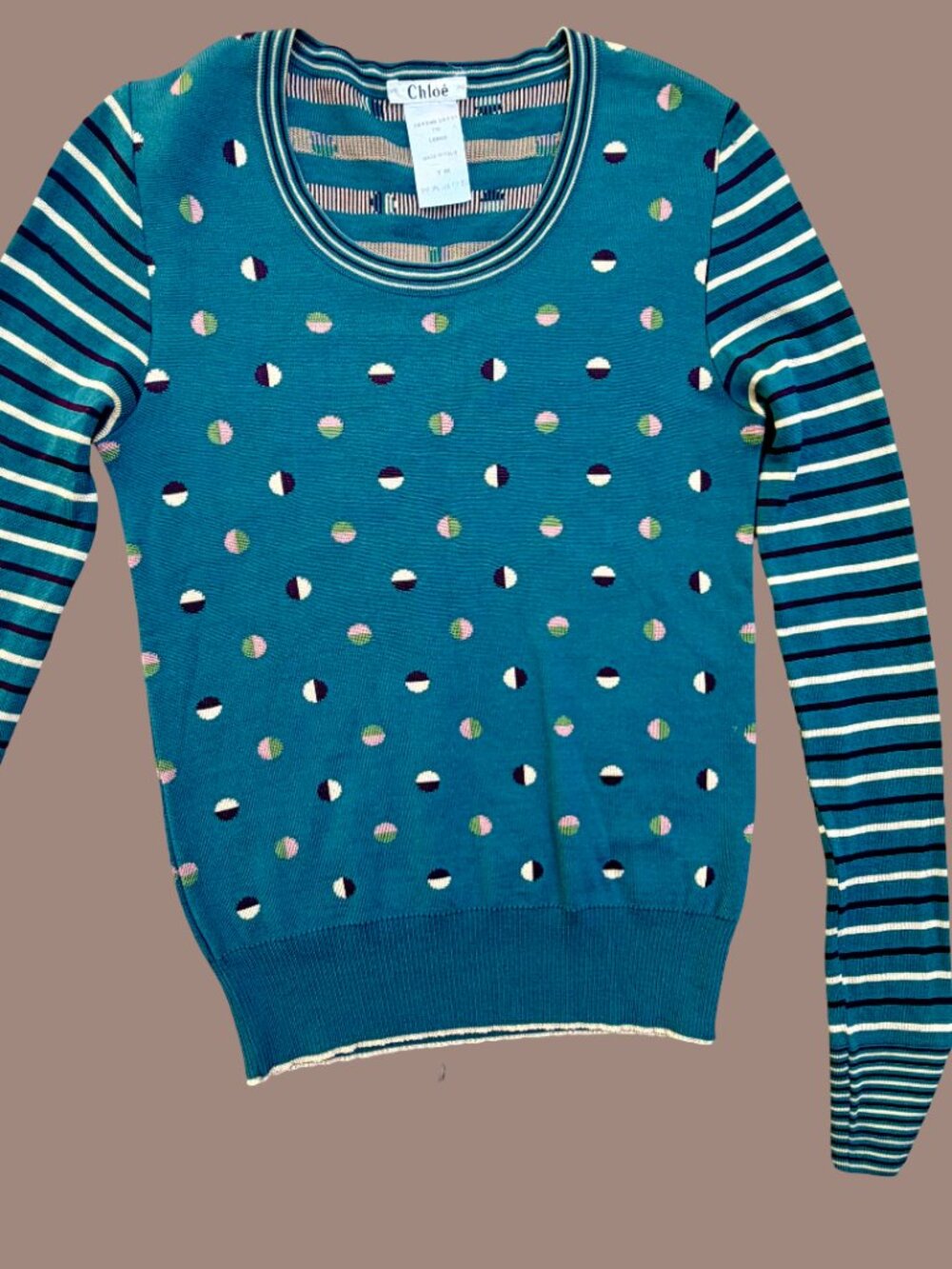 Chloe y2k Scoop Neck Long Sleeve Sweater Made in Italy